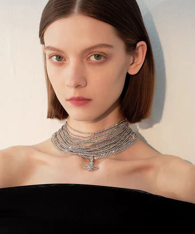 Exquisite Multi-Layer Zircon Luxurious Collarbone Necklace - Image 2
