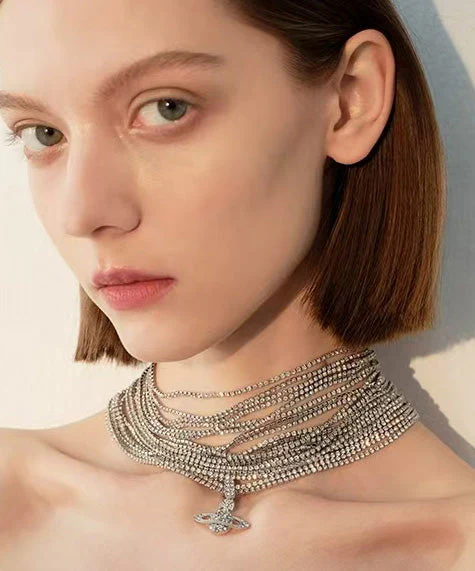 Exquisite Multi-Layer Zircon Luxurious Collarbone Necklace - Image 4
