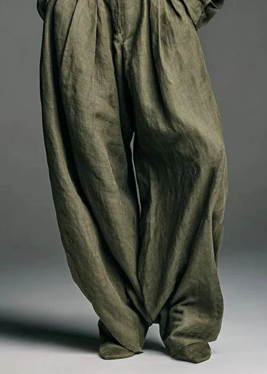 Fashion Army Green Shirt And Pants Two-Piece Set Spring - Image 4