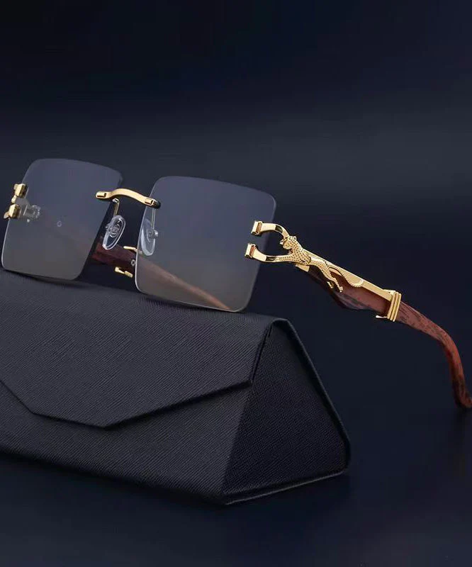 Fashion Black Boutique Rimless Sunglasses - Image 2