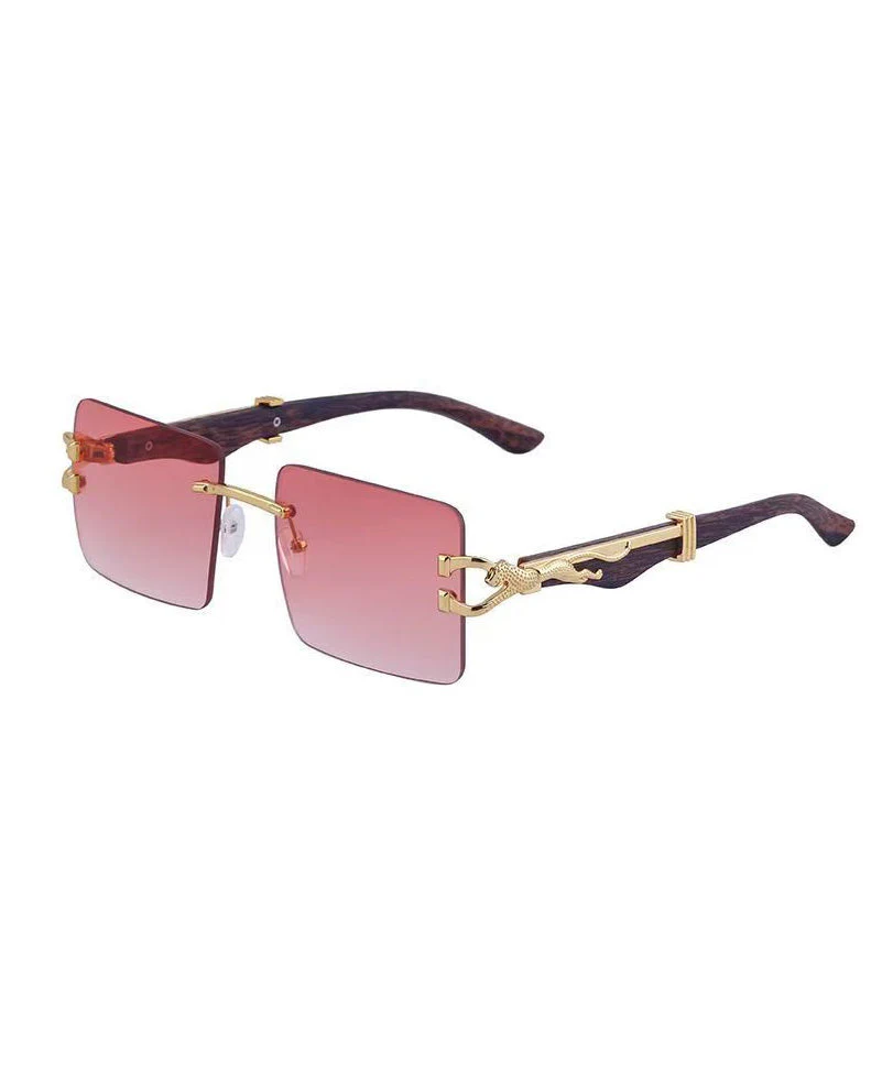 Fashion Black Boutique Rimless Sunglasses - Image 3