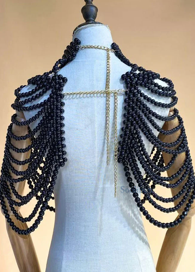 Fashion Black Imitation Pearl Banquet Dress Accessories - Image 3