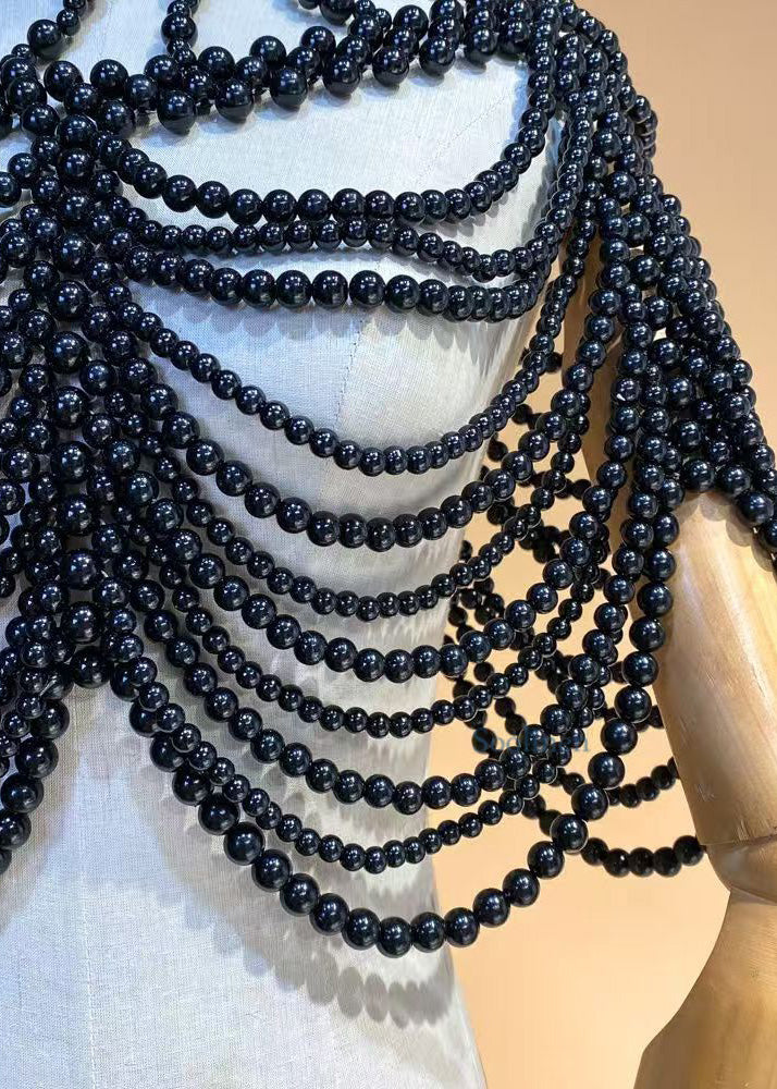 Fashion Black Imitation Pearl Banquet Dress Accessories - Image 4