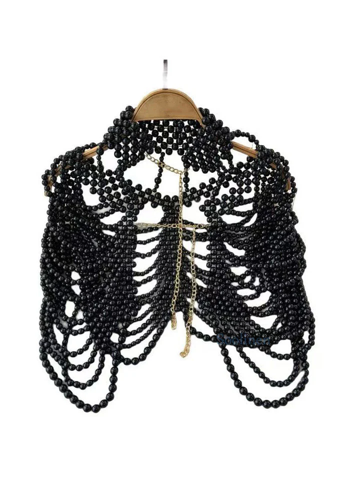 Fashion Black Imitation Pearl Banquet Dress Accessories - Image 5