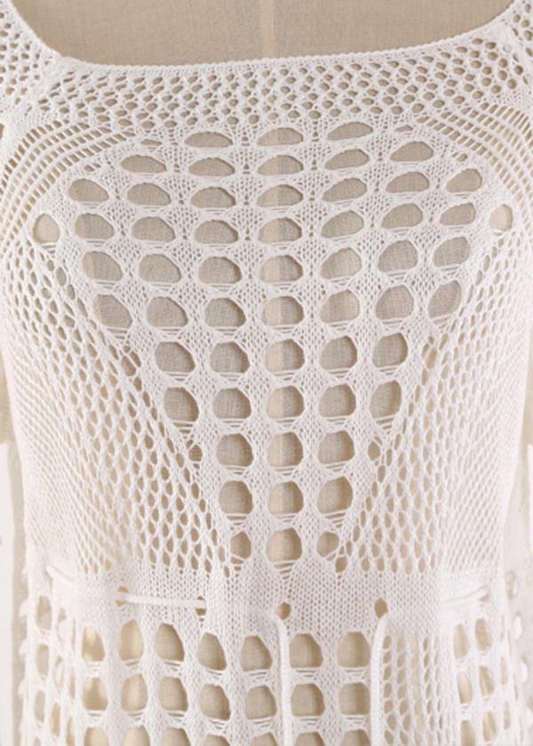 Fashion Black knitting Cotton Hollow Out Summer Dresses - Image 5