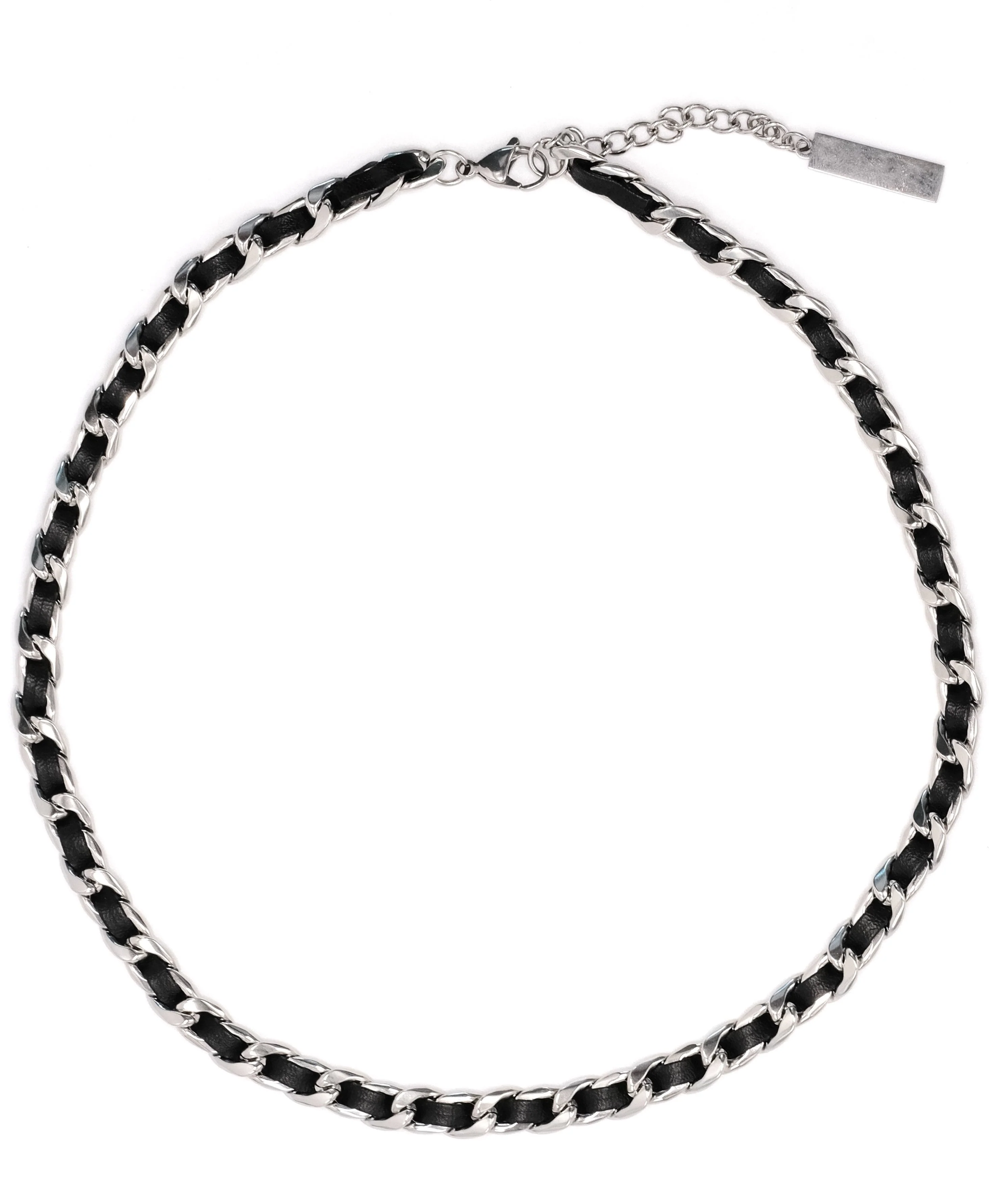 Fashion Black Leather Strap Adjustable Tungsten steel Choker - Image 4