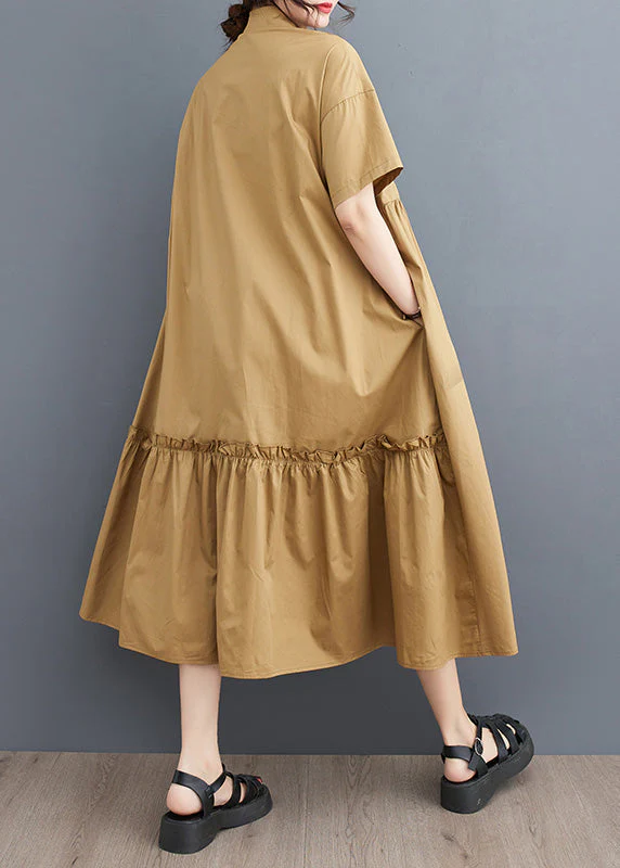 Fashion Black Print Patchwork Drawstring Button Maxi Dress Summer - Image 4