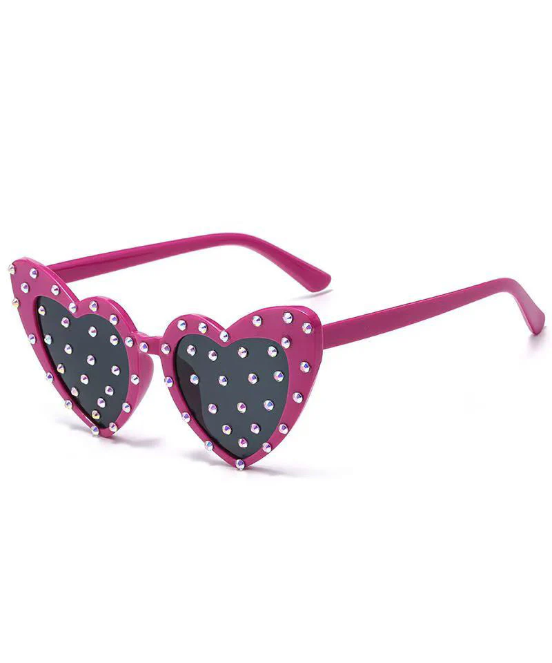 Fashion Black Resin Love Pearl Dancing Party Sunglasses - Image 5