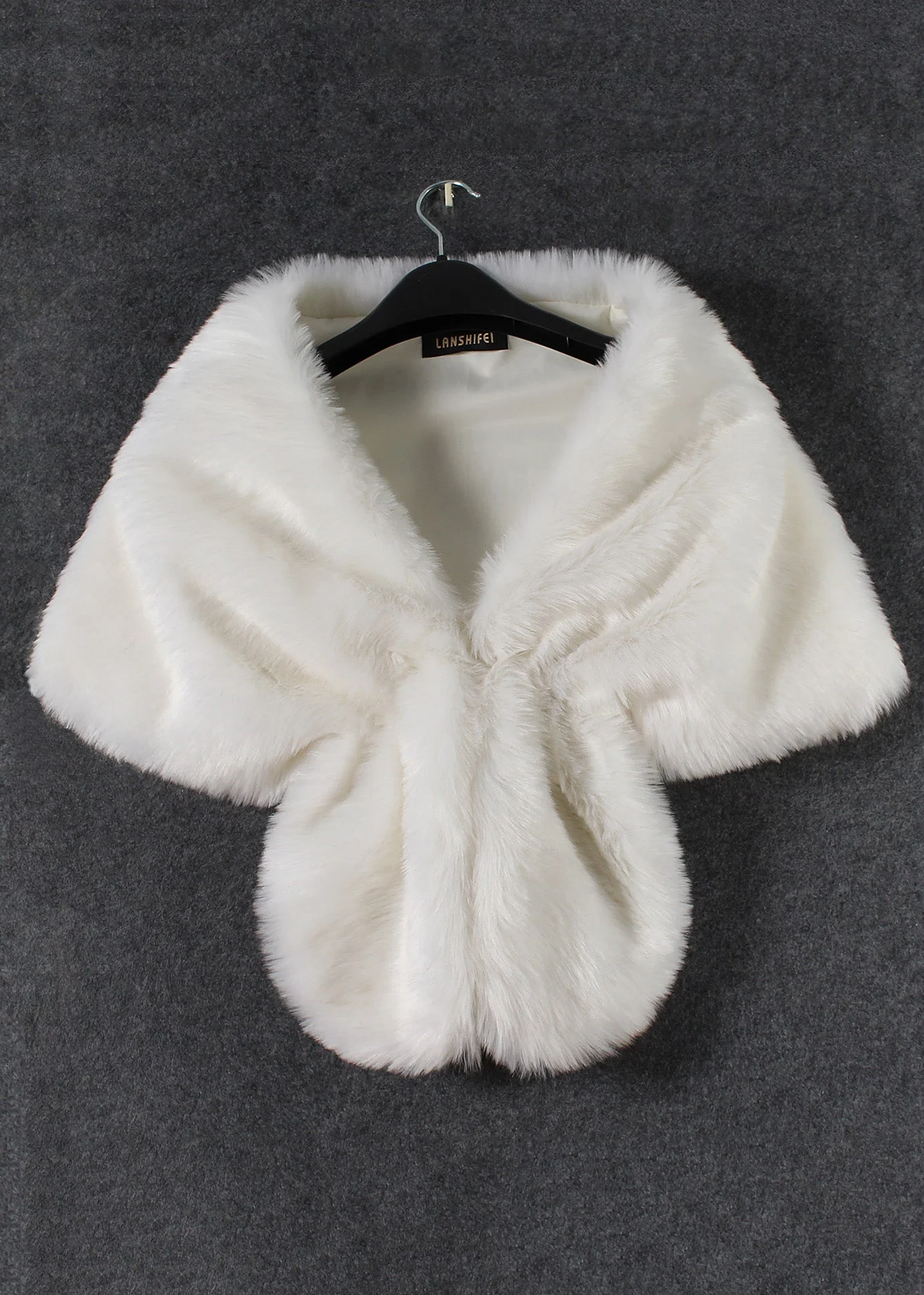 Fashion Brown Versatile Faux Fur Shawl - Image 2