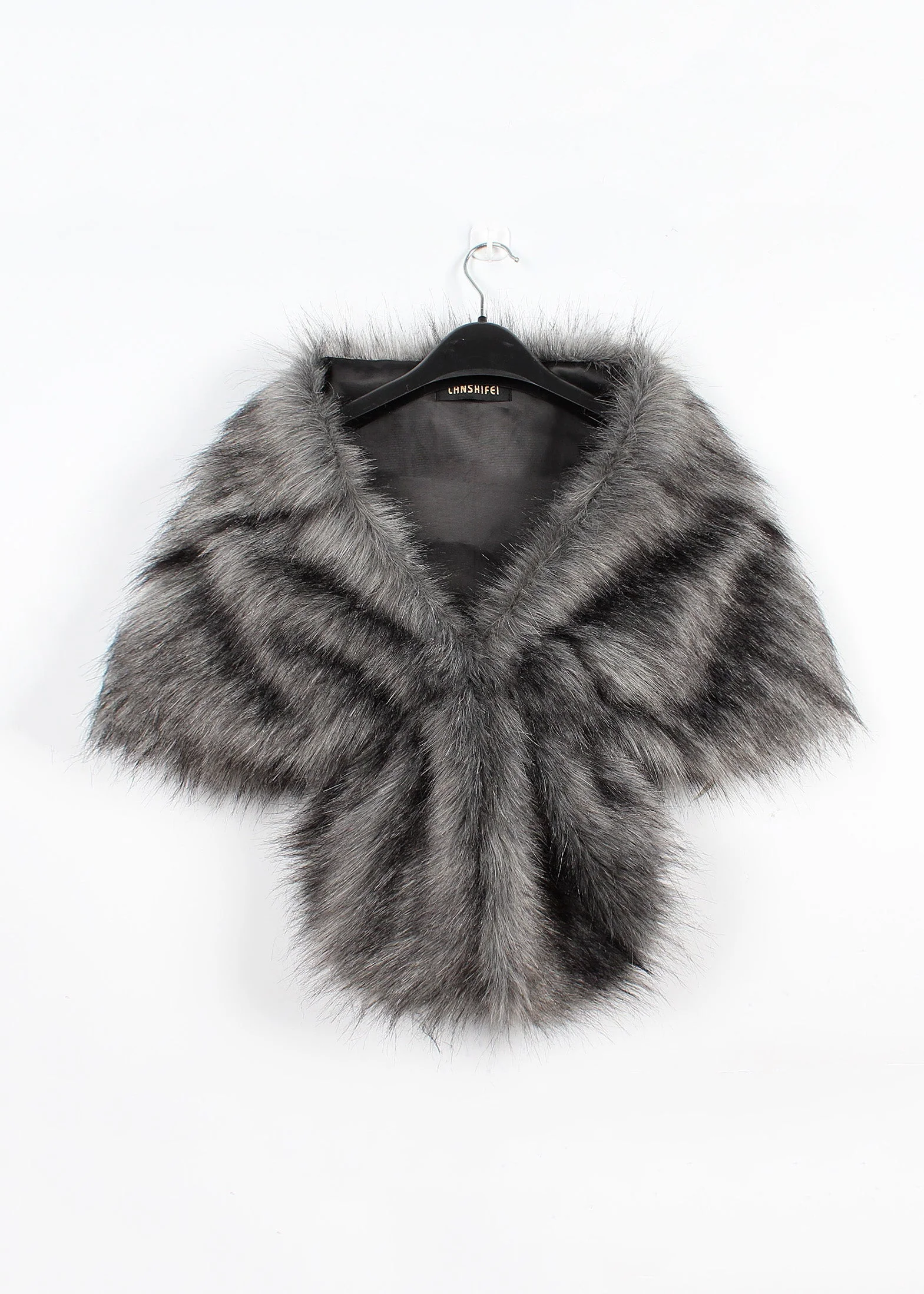 Fashion Brown Versatile Faux Fur Shawl - Image 4