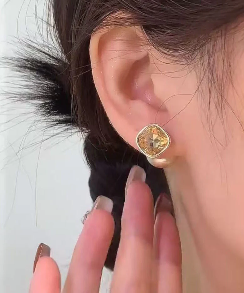 Fashion Champagne Copper Overgild Pearl Two Ways Of wearing It Stud Earrings - Image 2