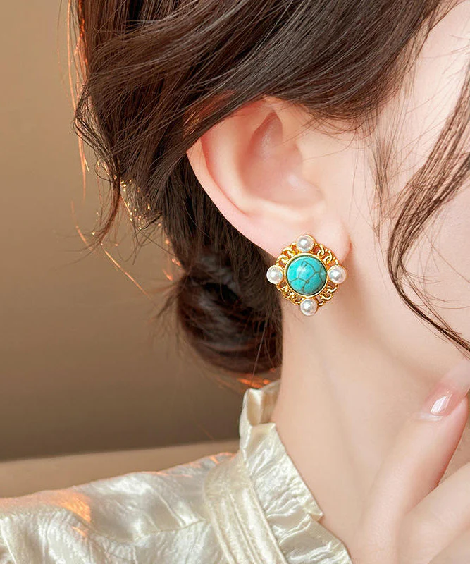 Fashion Gold Nail Bead Alloy Stud Earrings - Image 5