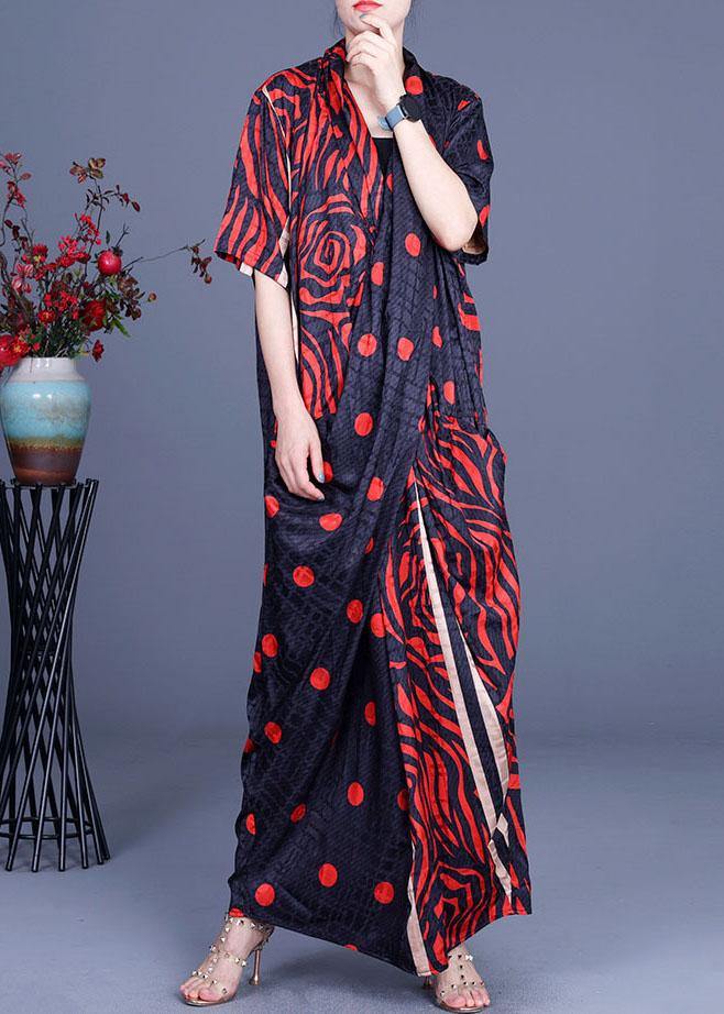 Fashion Khaki Print asymmetrical design Chiffon Dresses Summer - Image 2