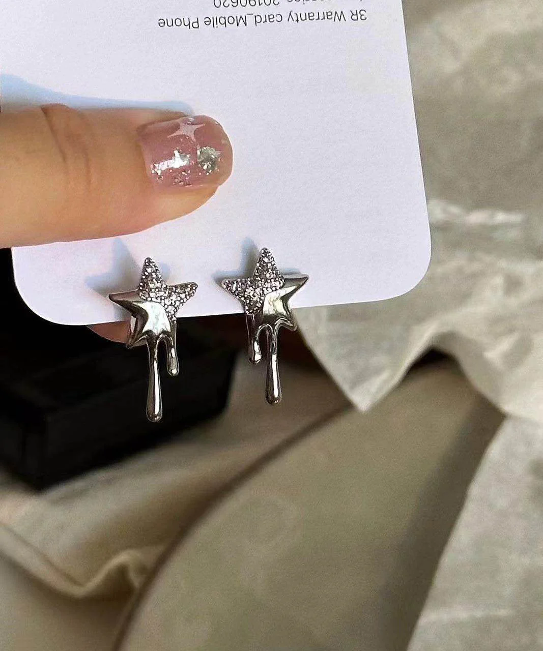 Fashion Lava Pentagram Zircon Metal Stud Earrings - Image 4