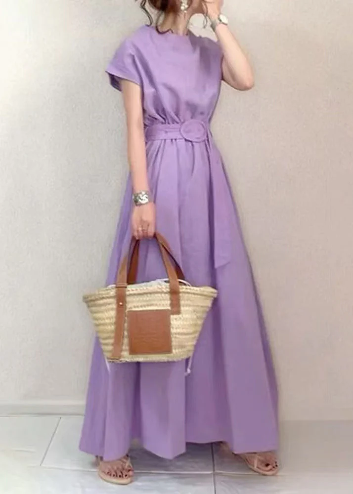 Fashion Lavender Tunic Exra Large Hem Cotton Ankle Dress Summer
