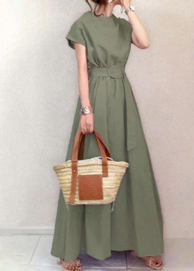 Fashion Lavender Tunic Exra Large Hem Cotton Ankle Dress Summer - Image 4