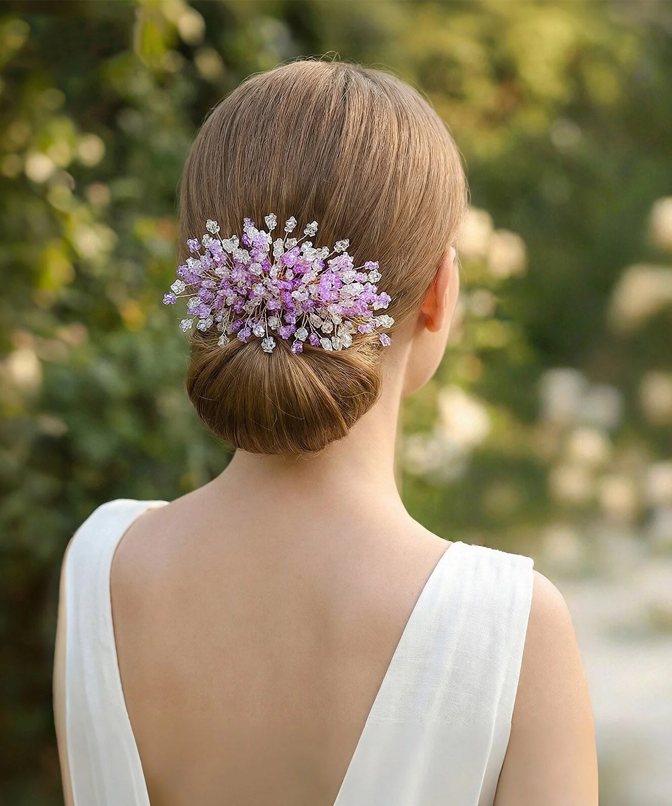 Fashion Light Green Alloy Floral Hairpin - Image 3