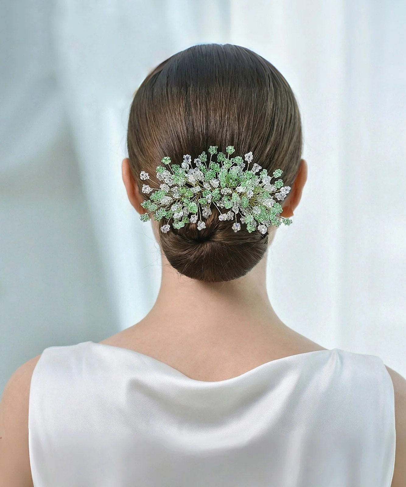Fashion Light Green Alloy Floral Hairpin - Image 5