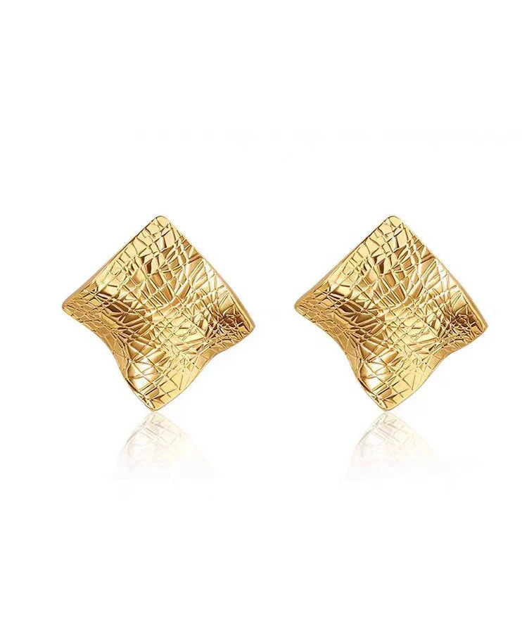 Fashion Metal Square Geometric Stud Earrings - Image 5