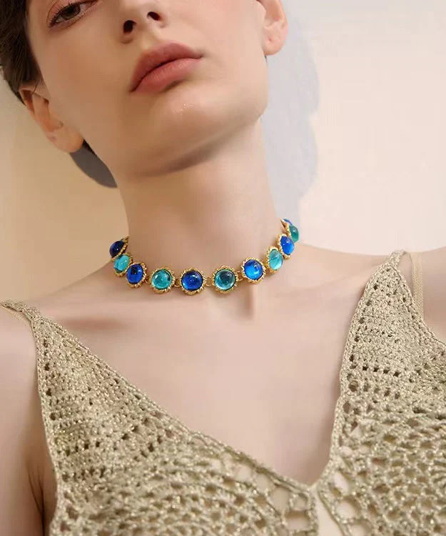 Fashion New Original Metal Gemstone Choker