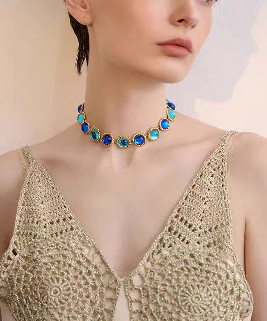 Fashion New Original Metal Gemstone Choker - Image 2