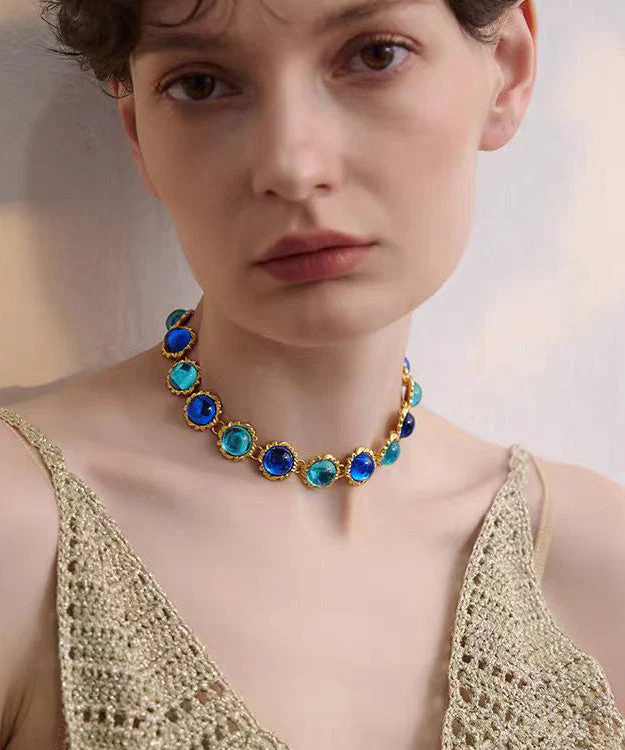 Fashion New Original Metal Gemstone Choker - Image 3