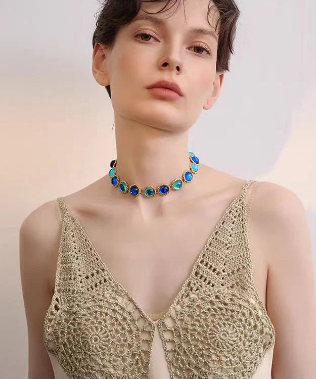 Fashion New Original Metal Gemstone Choker - Image 5