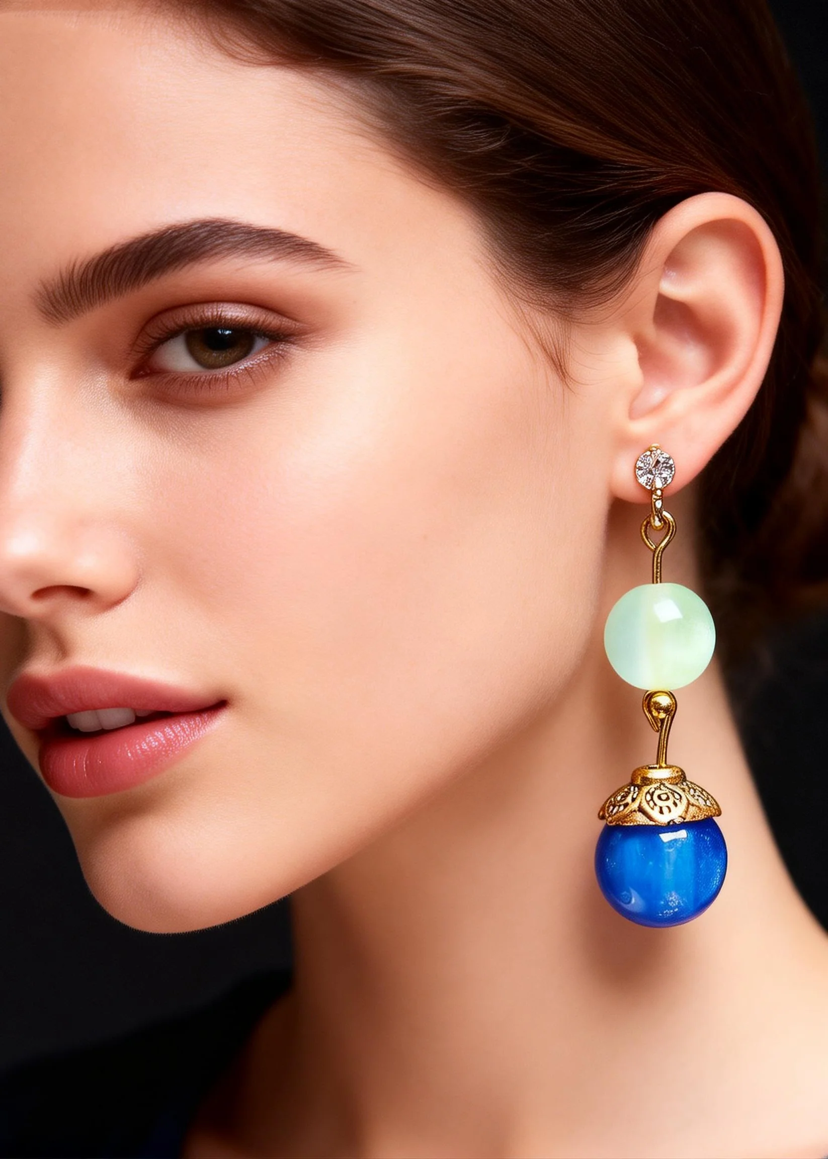 Fashion Peacock Blue Opal Zircon Drop Earrings - Image 4