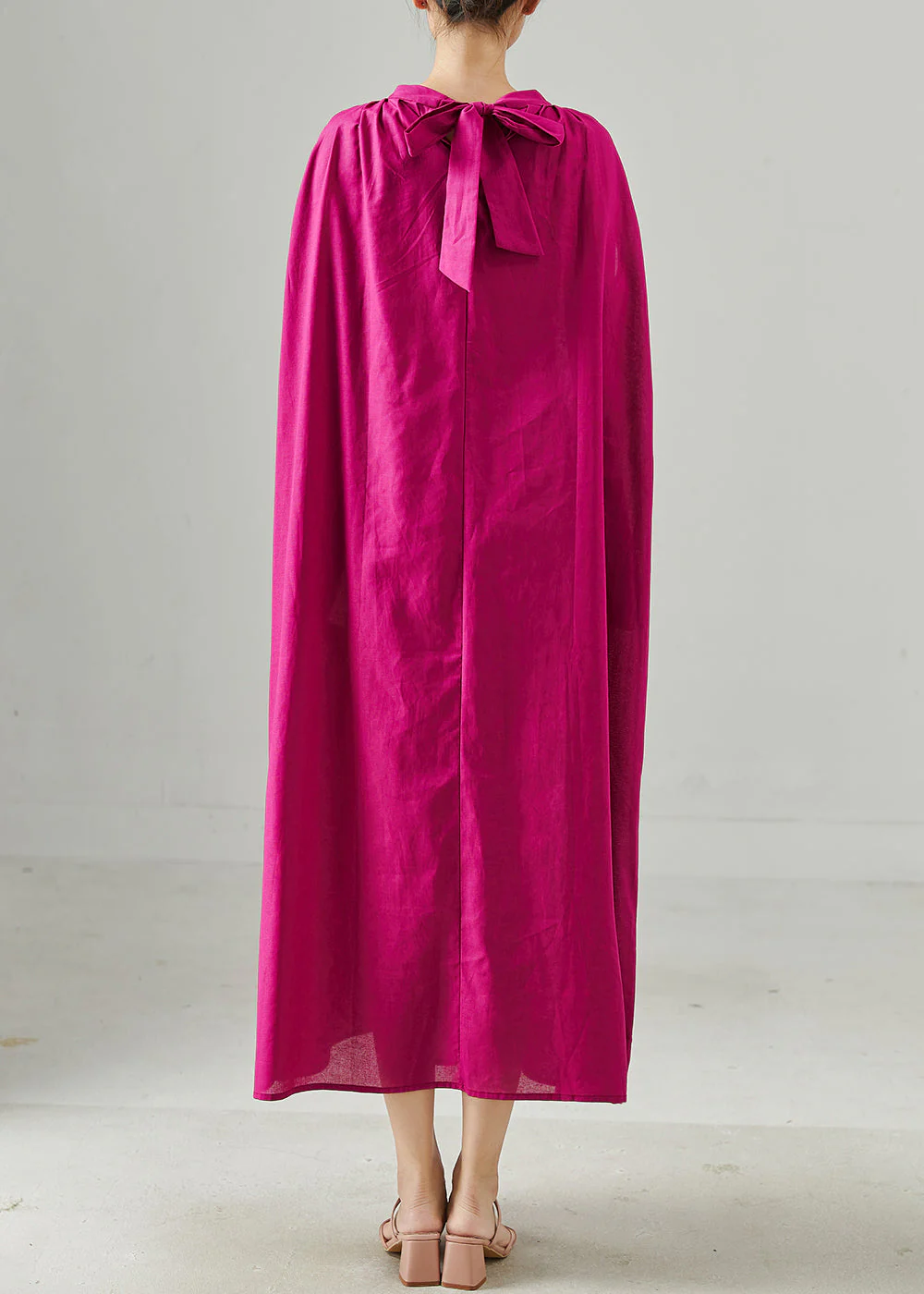 Fashion Rose Oversized Linen Party Dress Summer - Image 4