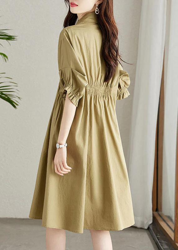 Fashion Rose Peter Pan Collar Ruffled Patchwork Cotton Shirts Dress Summer - Image 5