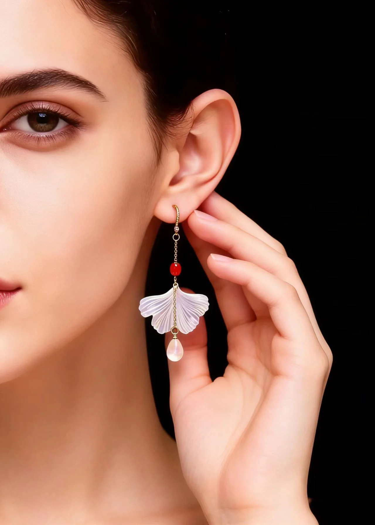 Fashion Shell Water Droplet Acrylic Drop Earrings - Image 2