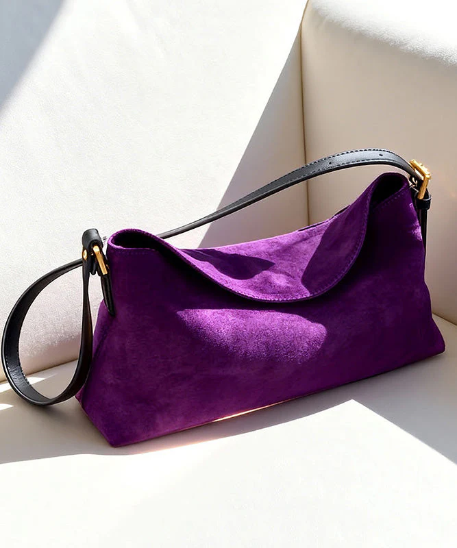 Fashion Suede Purple Shoulder Crossbody Bag - Image 3