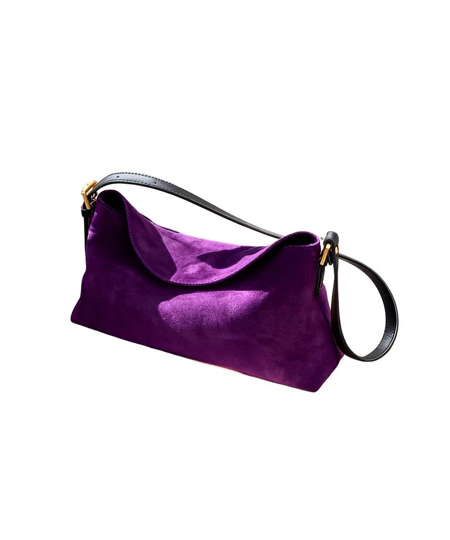 Fashion Suede Purple Shoulder Crossbody Bag - Image 5
