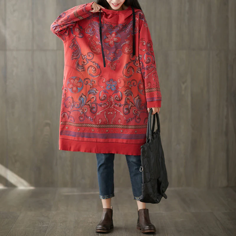 Fashion Yellow Hooded side open Print Sweatshirt dresses Spring - Image 2
