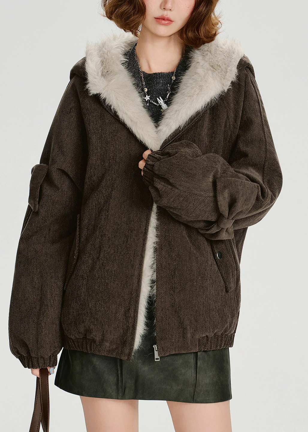 Fashion Zip Up Thick Warm Fleece Hoodie Coat Winter - Image 2