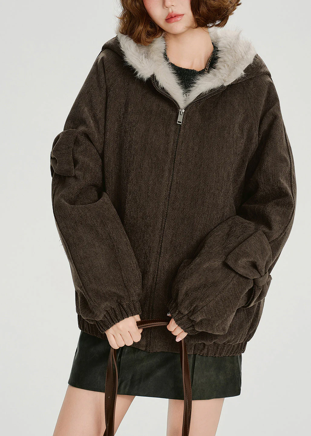 Fashion Zip Up Thick Warm Fleece Hoodie Coat Winter - Image 4