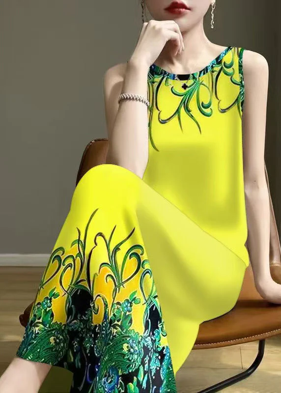 Fine Fluorescent Green Print Cotton Party Dress Summer