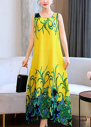 Fine Fluorescent Green Print Cotton Party Dress Summer - Image 2