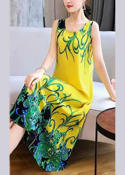 Fine Fluorescent Green Print Cotton Party Dress Summer - Image 4