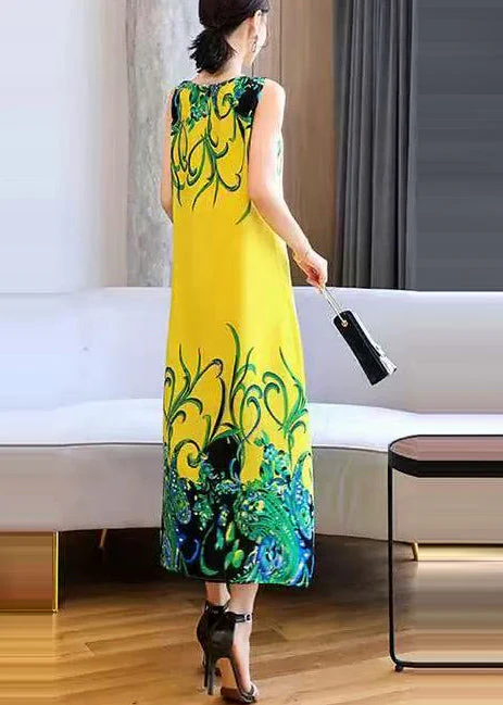 Fine Fluorescent Green Print Cotton Party Dress Summer - Image 5
