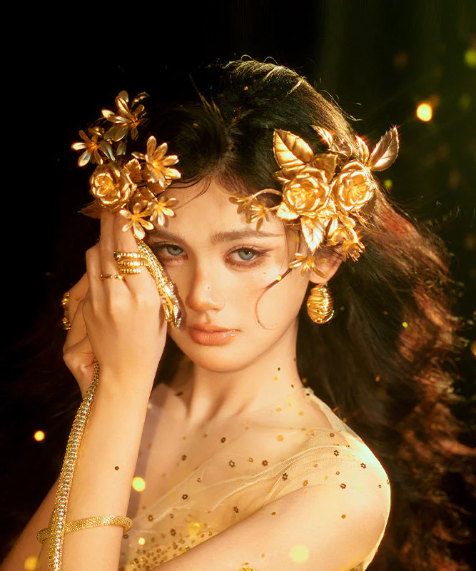 Fine Gold Alloy Floral A Pair Hairpin - Image 4