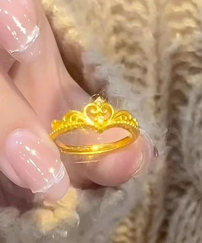 Fine Gold Sterling Silver Overgild Love Open Rings - Image 3