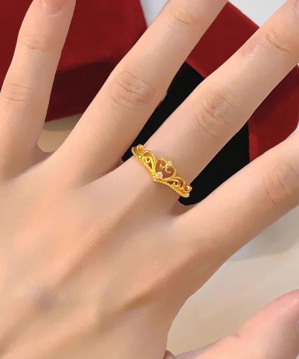 Fine Gold Sterling Silver Overgild Love Open Rings - Image 4