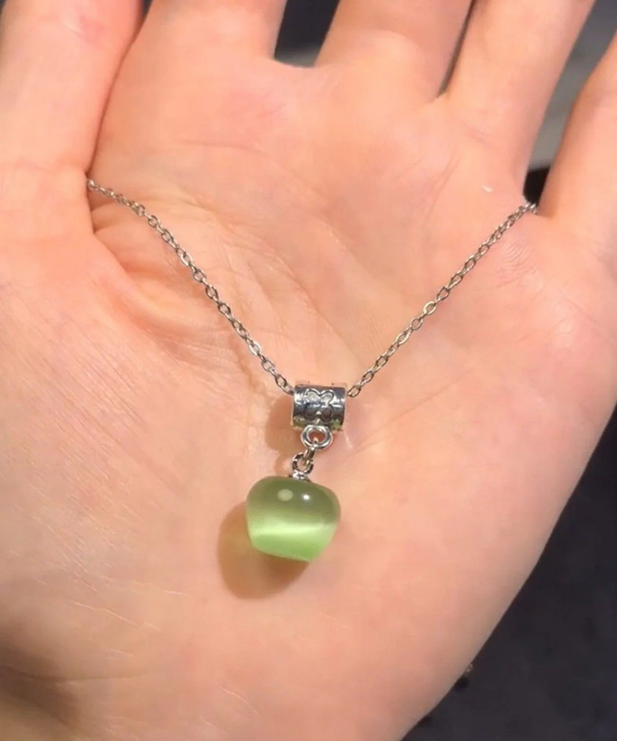 Fine Green Stainless Steel Green Apple Pendant Necklace - Image 3