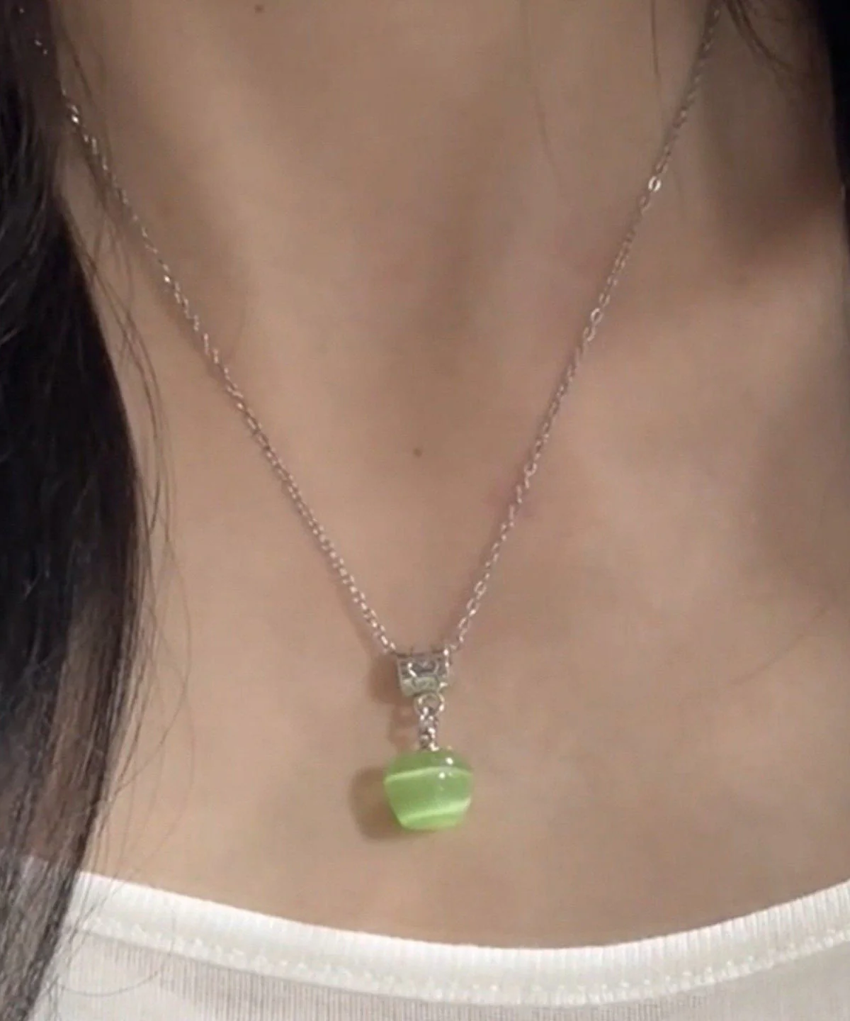 Fine Green Stainless Steel Green Apple Pendant Necklace - Image 4