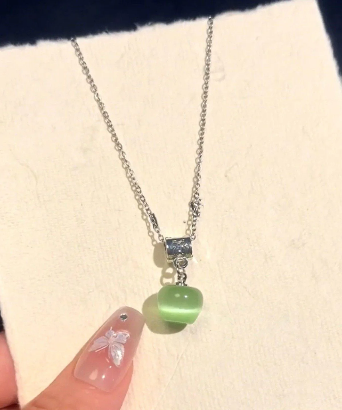 Fine Green Stainless Steel Green Apple Pendant Necklace - Image 5