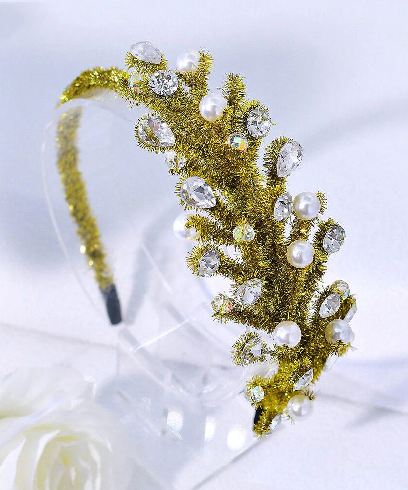 Fine Green Weave Acrylic Pearl Zircon HairPiece - Image 5