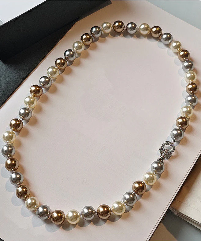 Fine Multicolour Pearl Fine Zircon Collar Necklace - Image 5