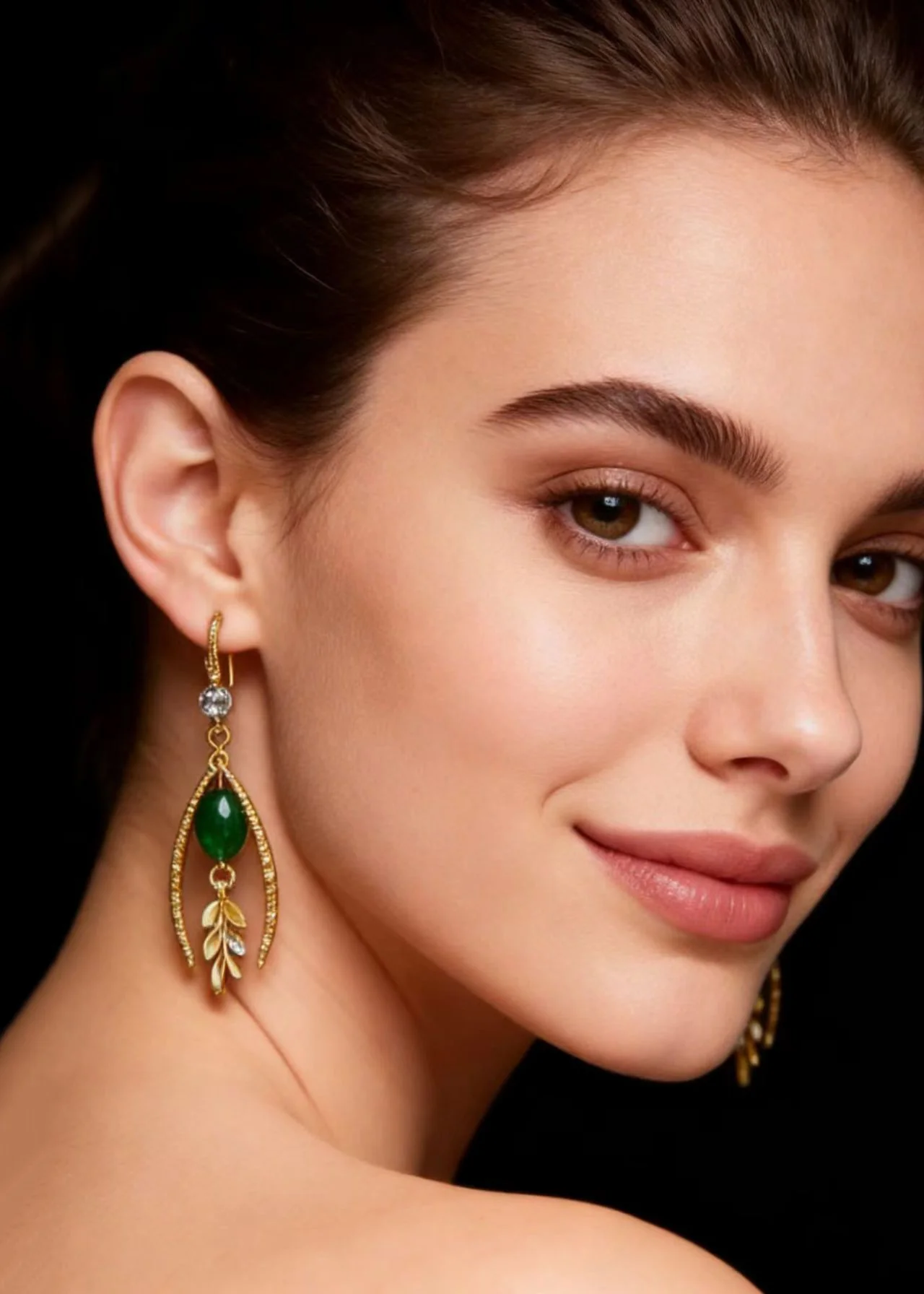 Fine Turquoise Zircon Sparkling Gilding Drop Earrings - Image 3