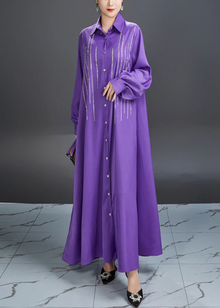 Fitted Black Peter Pan Collar Striped Maxi Dresses Lantern Sleeve - Image 4